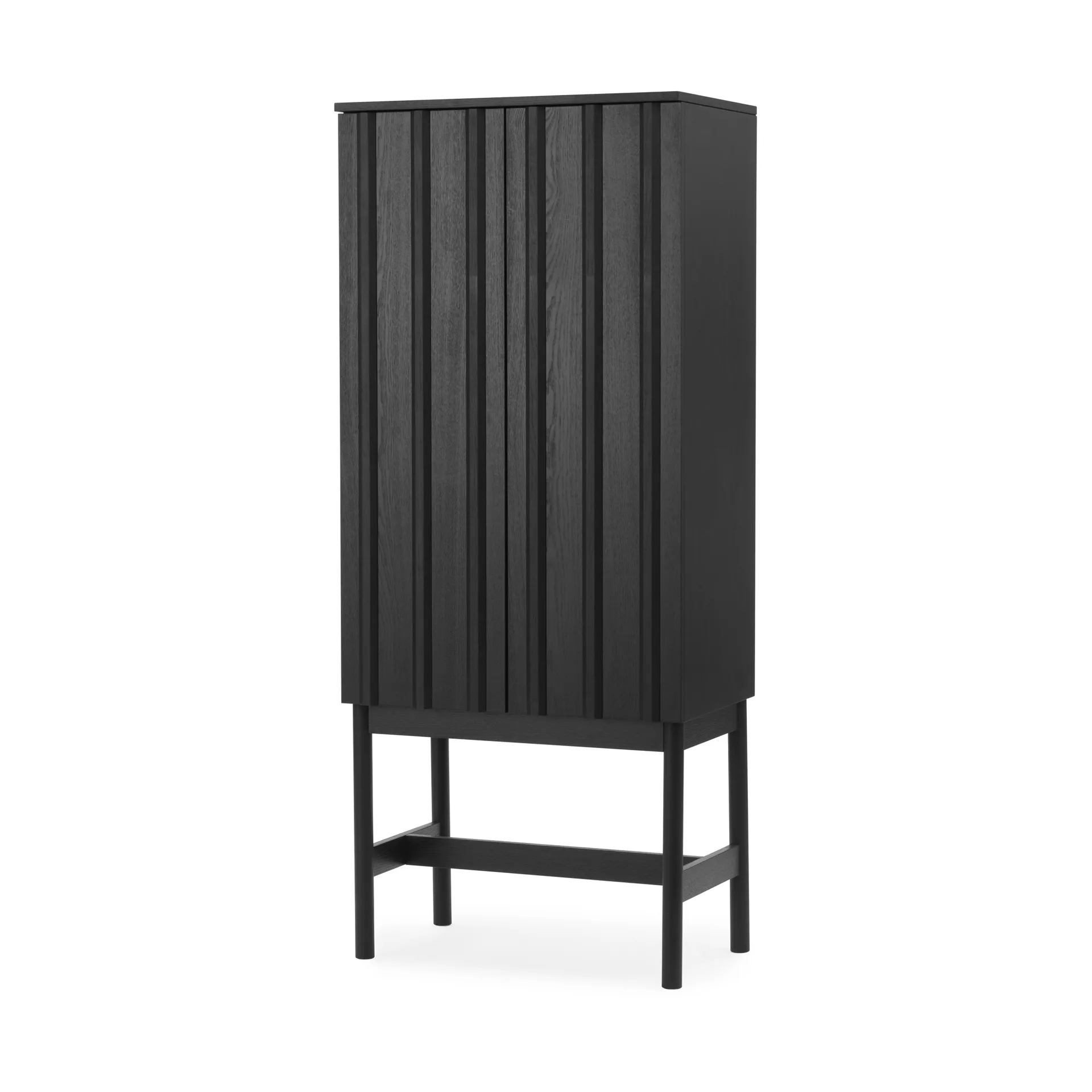 Rib cabinet, Soft black, 166.5x70x43 cm Normann Copenhagen