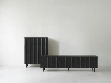 Rib sideboard low - Soft Black - Normann Copenhagen