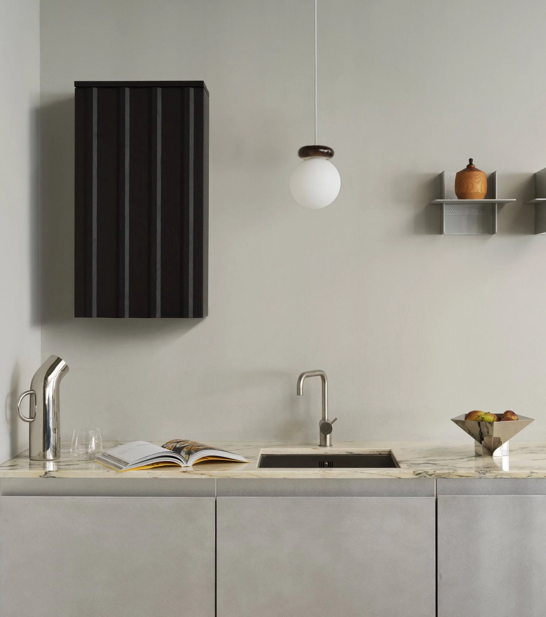 Rib wall cabinet, Soft black, 73x40x23 cm Normann Copenhagen