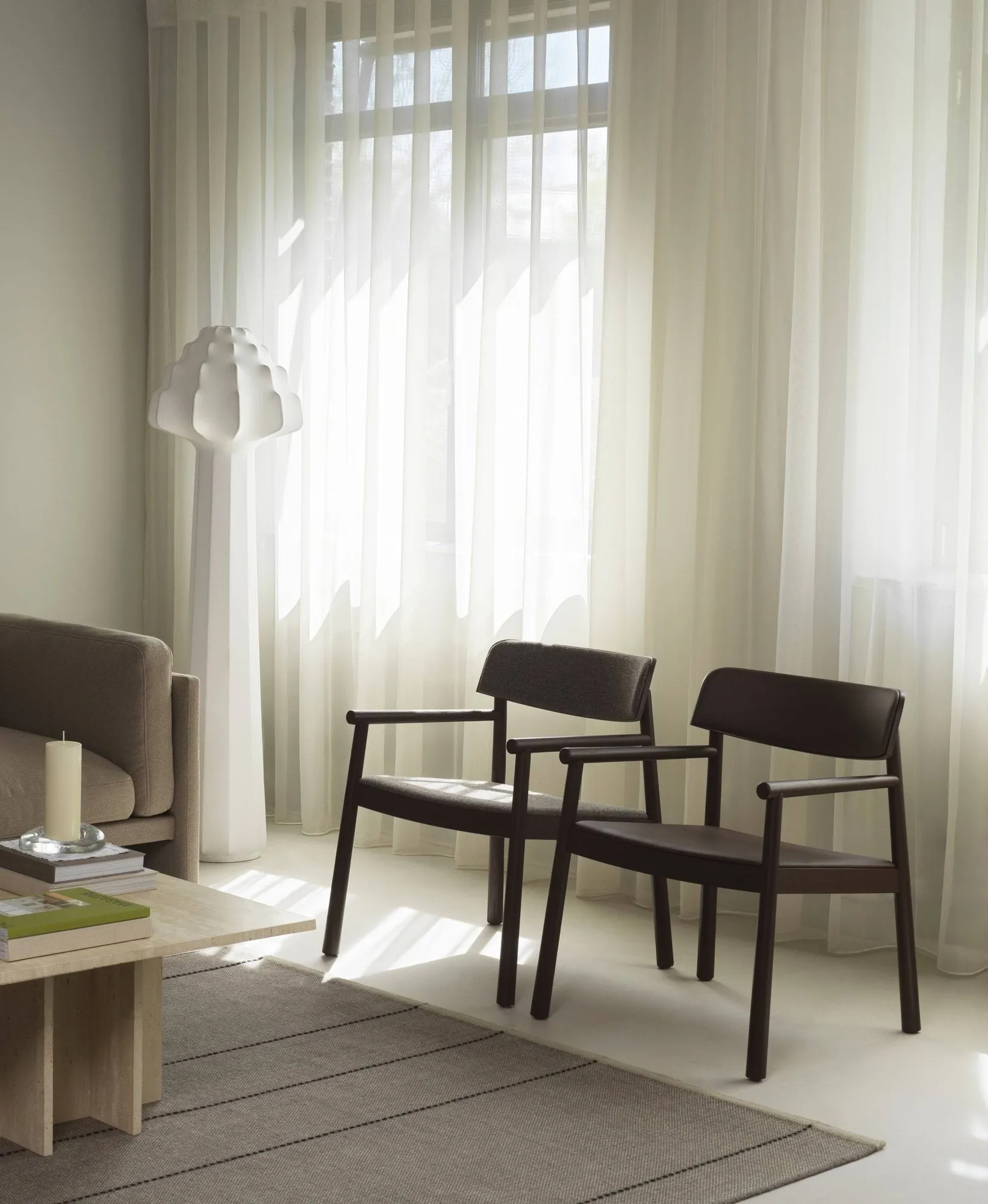 Timb armchair, Brown ash-Ultra Leather Chocolate Normann Copenhagen