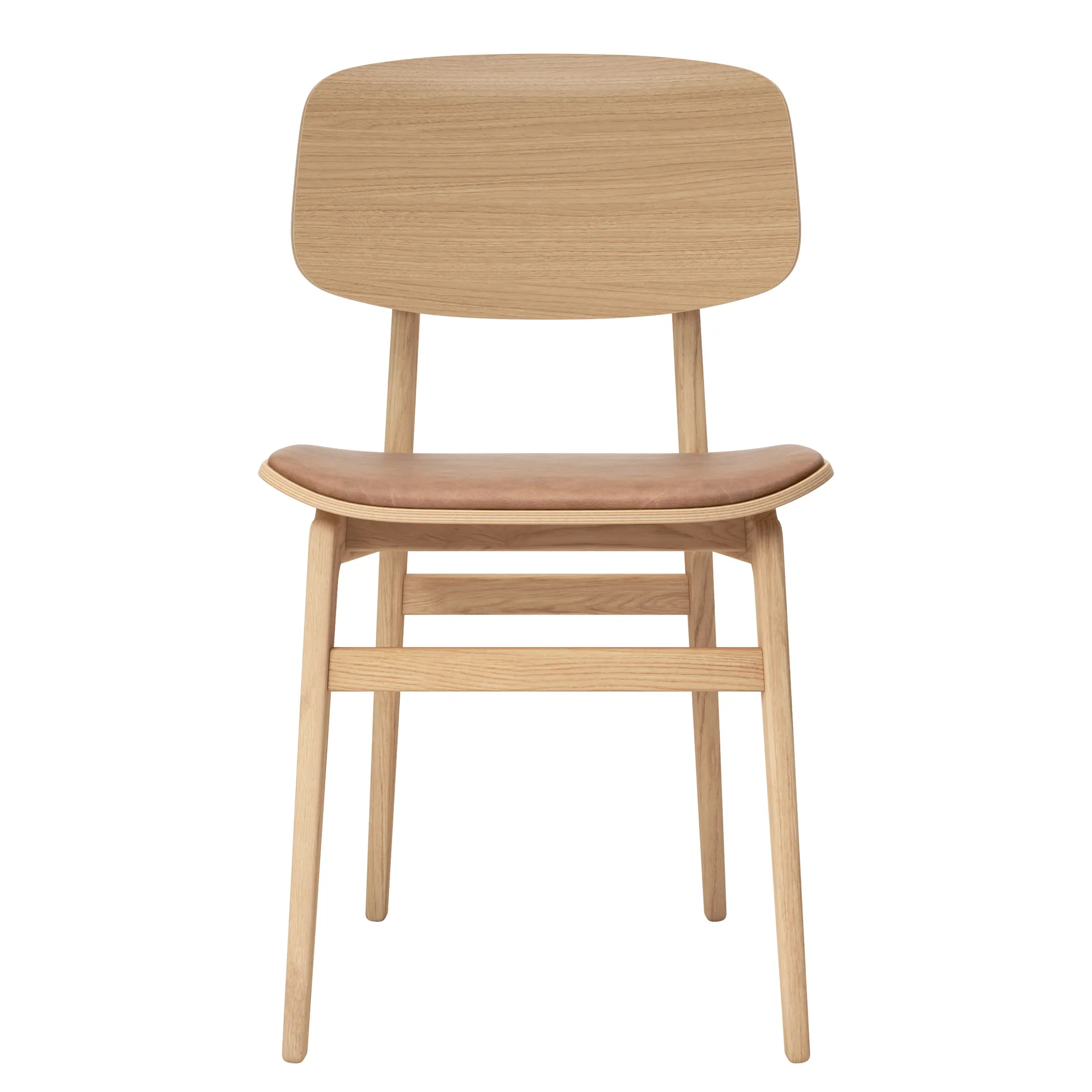 NY11 chair with leather cushion oak, Dunes camel NORR11