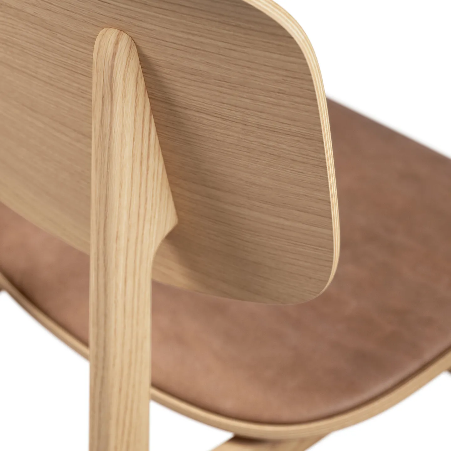 NY11 chair with leather cushion oak, Dunes camel NORR11