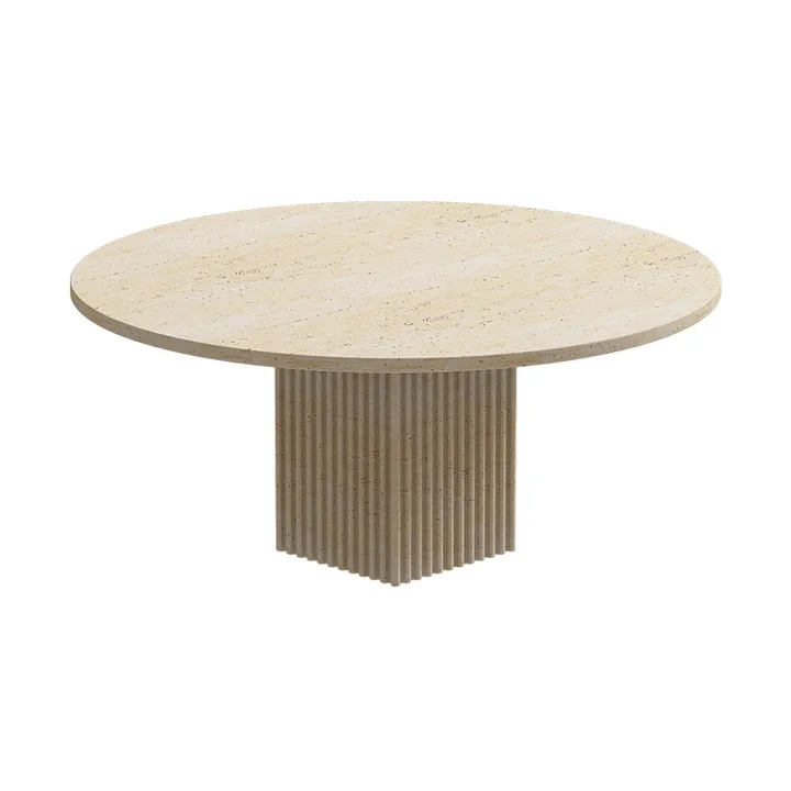 Soho coffee table - Beige travertine, Ø80x35 cm - NORR11