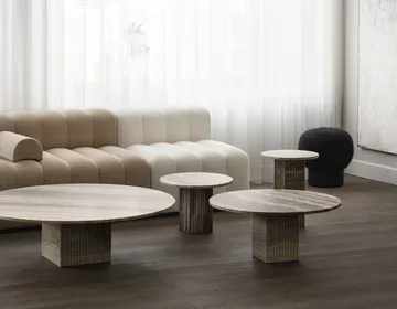 Soho coffee table - Silver travertine, Ø120x35 - NORR11