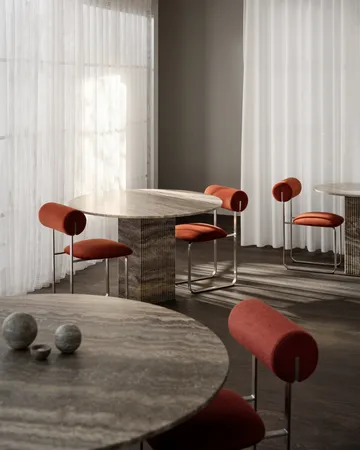 Soho dining table - Beige travertine, Ø120x72 cm - NORR11