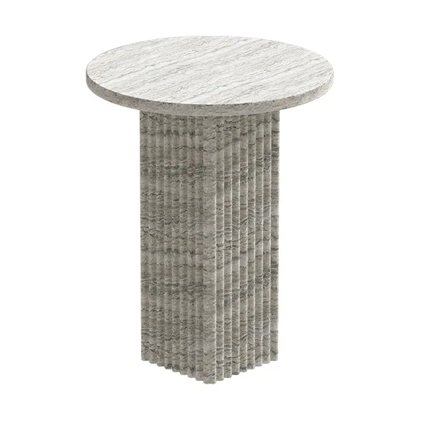 Soho side table, Silver travertine, Ø40x50 cm NORR11