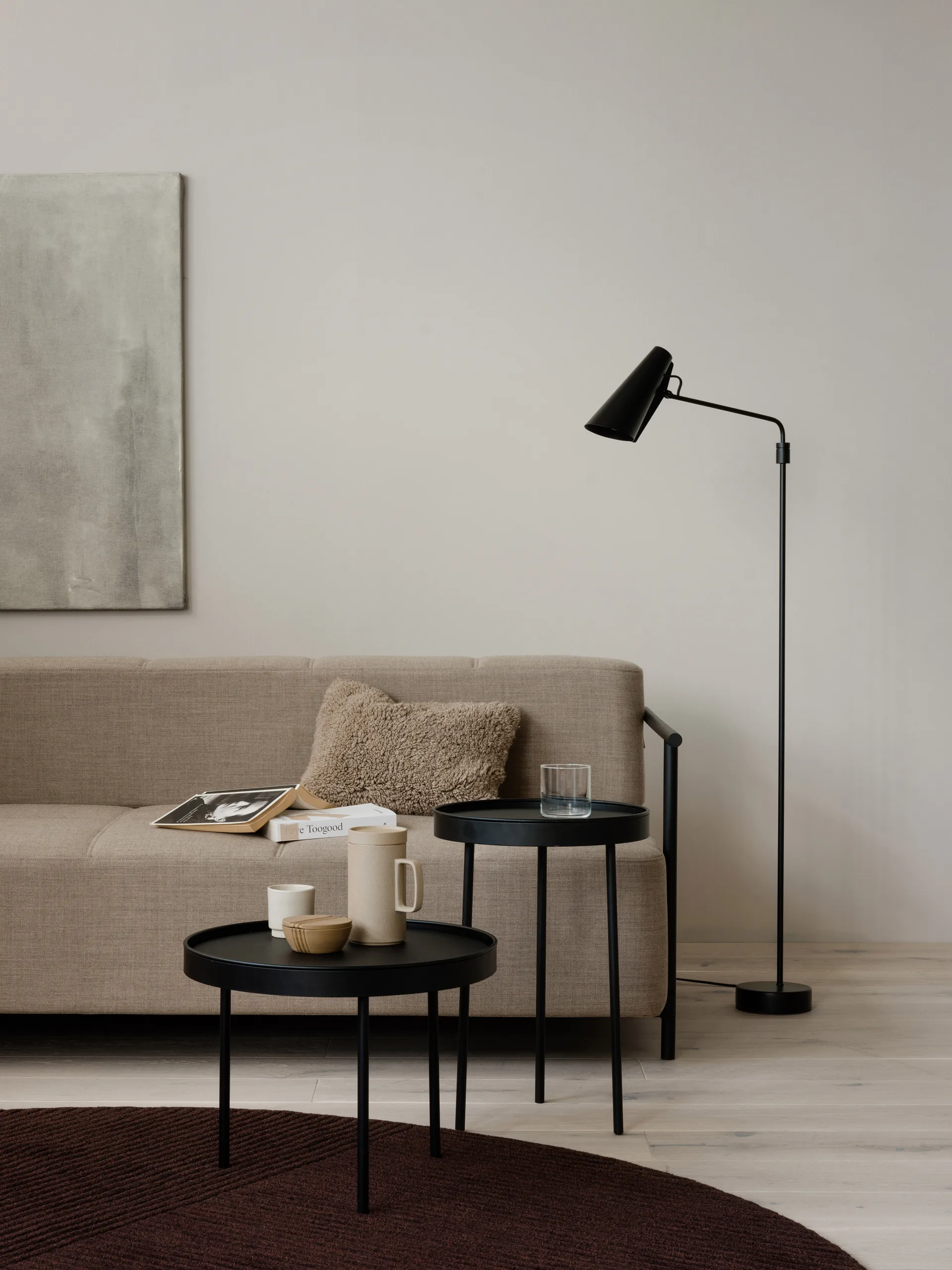 Birdy swing floor lamp, Black-black Northern