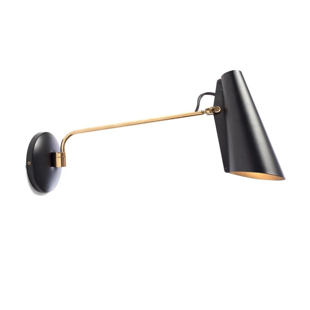 Birdy wall lamp, Black-brass Northern
