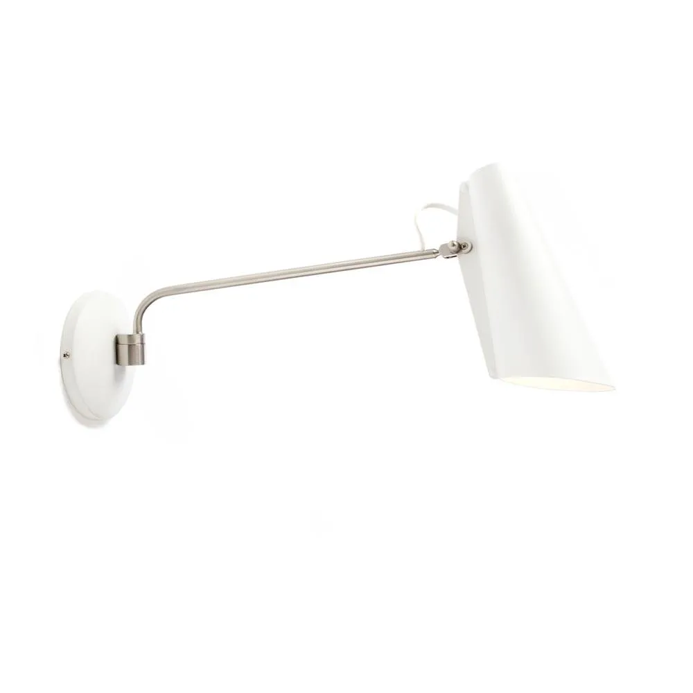 Birdy wall lamp, White-metallic Northern