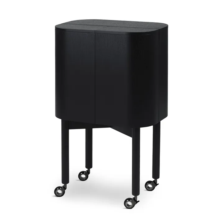 Loud bar cabinet on wheels - Black - Northern