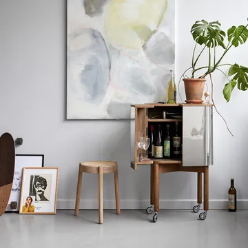 Loud bar cabinet on wheels - Smoked oak - Northern