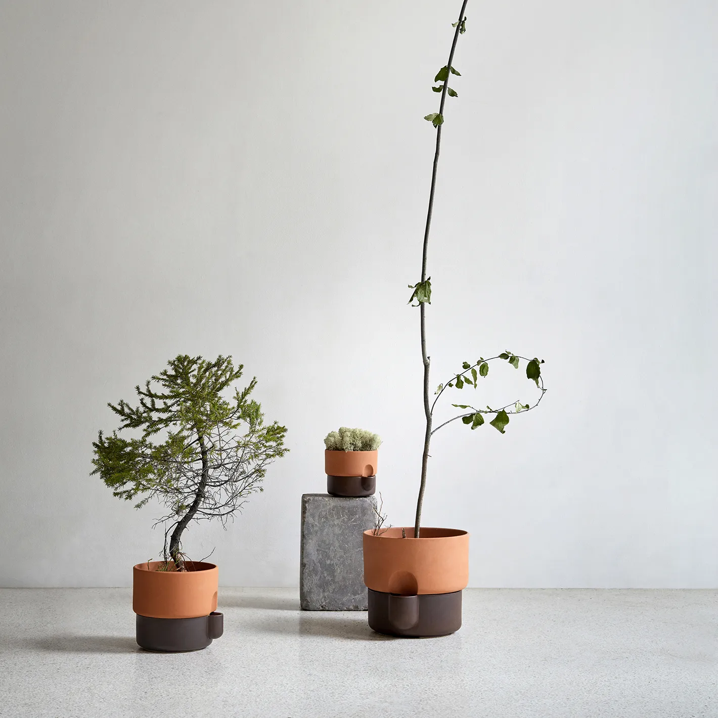Oasis self-watering flower pot medium Ø20,5 cm, Terracotta-darkbrown Northern