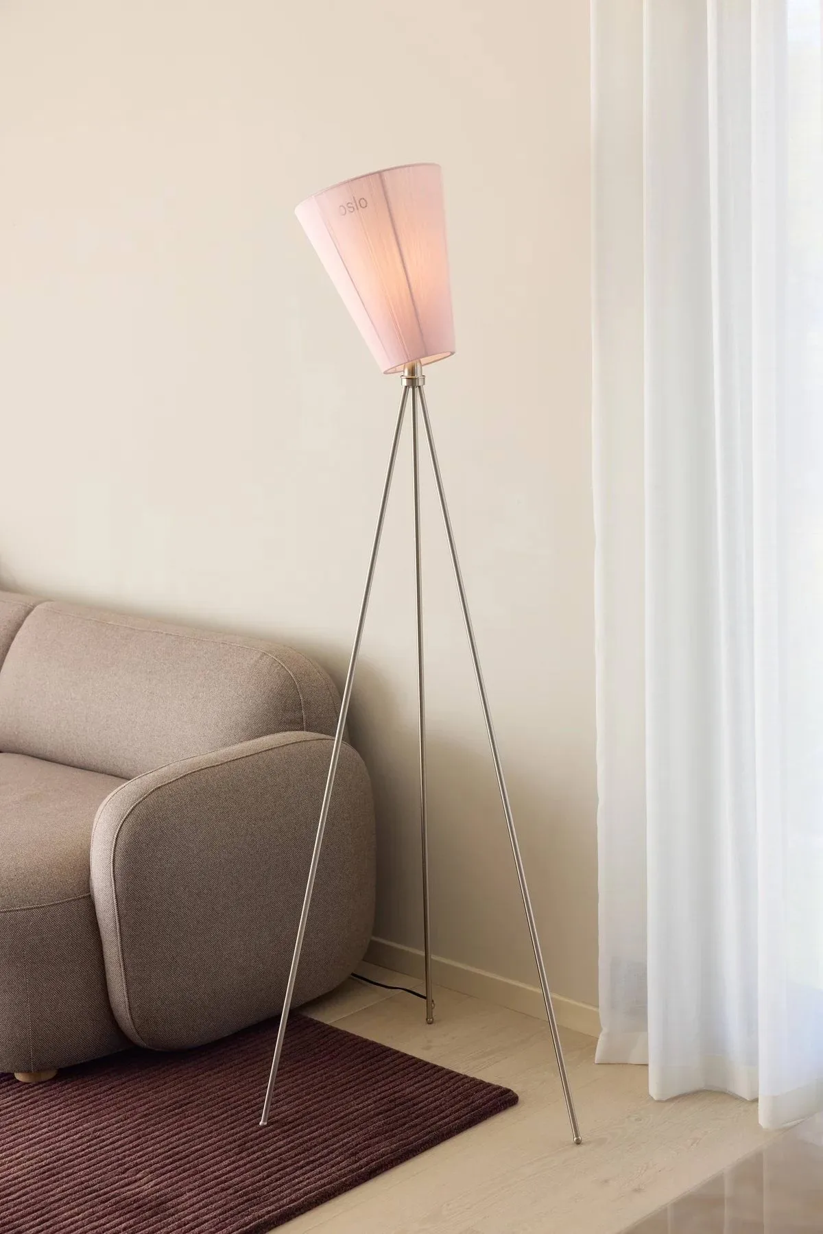 Oslo wood lampshade for floor lamp limited edition, Muted pink Northern