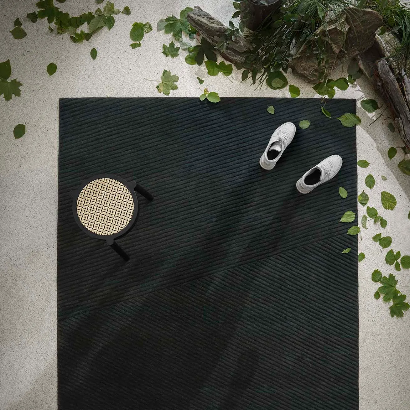 Row rug large 200x300 cm, Dark green Northern