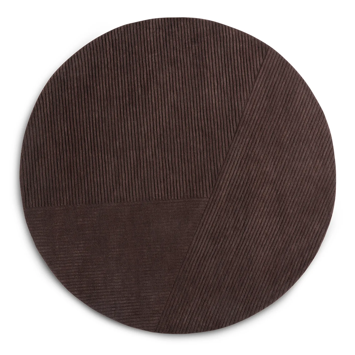 Row rug round Ø200 cm, Dark-brown Northern