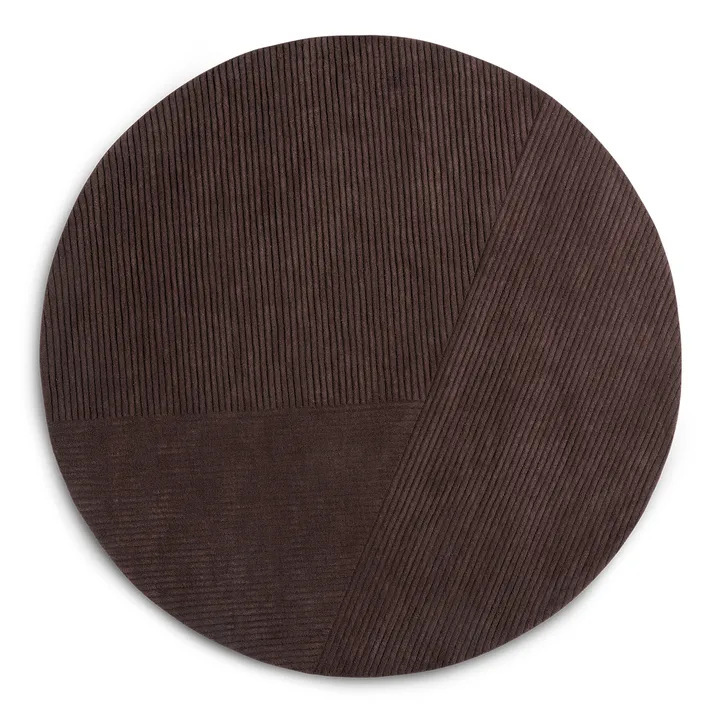 Row rug round Ø200 cm - Dark-brown - Northern