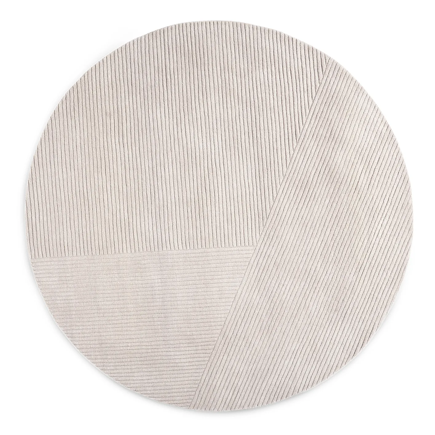 Row rug round Ø200 cm, Light grey Northern