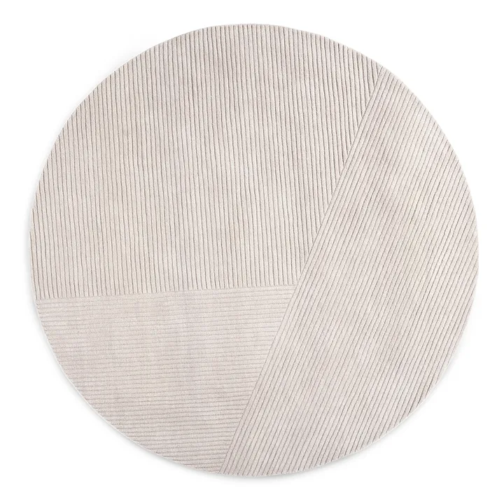 Row rug round Ø200 cm - Light grey - Northern