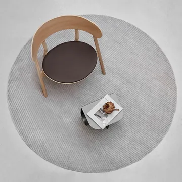 Row rug round Ø200 cm - Light grey - Northern