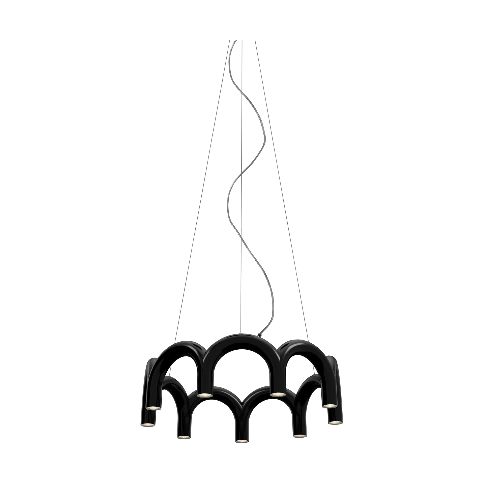 Arch circle pendant, Black, Ø76 cm Oblure
