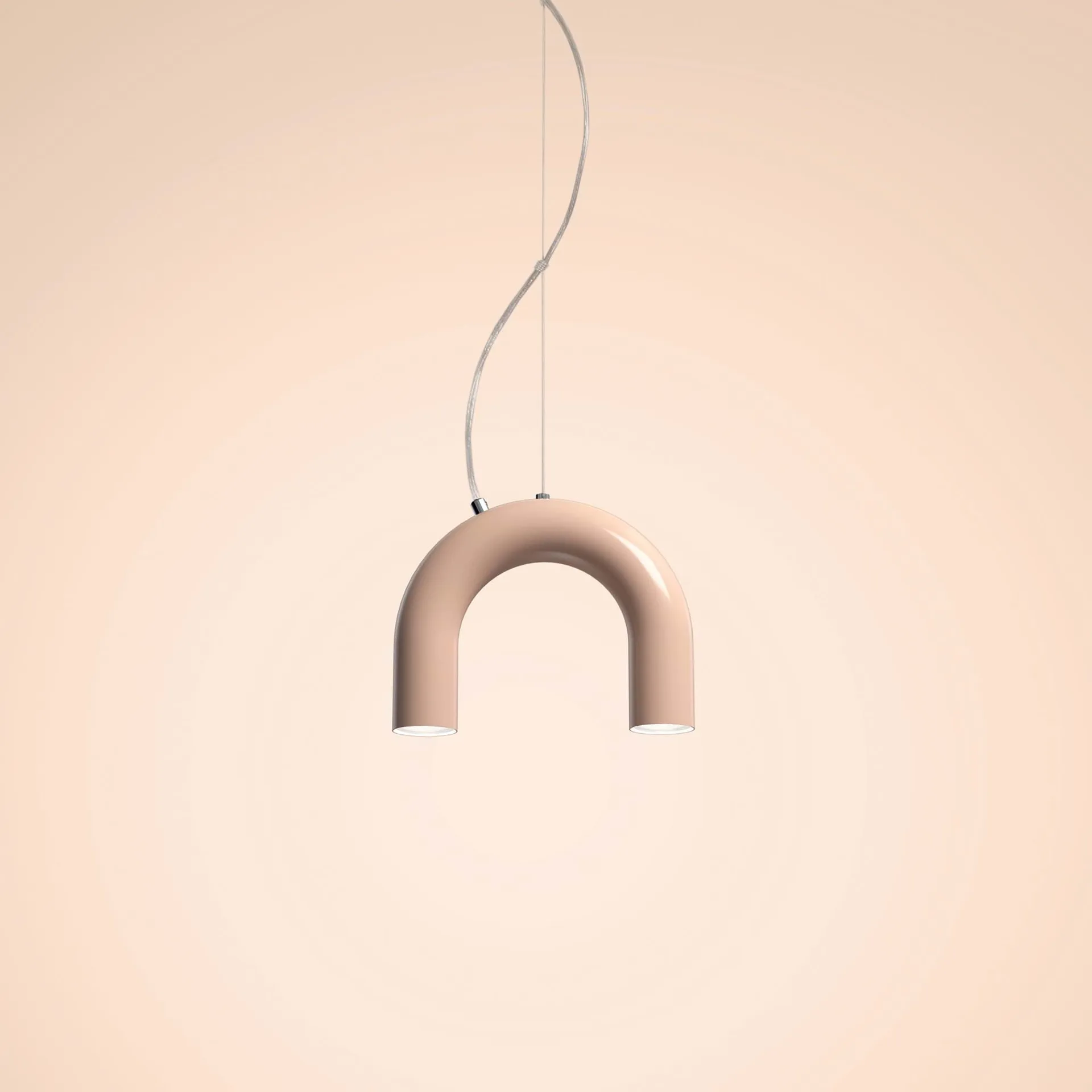 Arch single pendant lamp, Nude, 25.5 cm Oblure