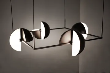 Trapeze quartet pendant 113.5x113.5 cm - Black - Oblure