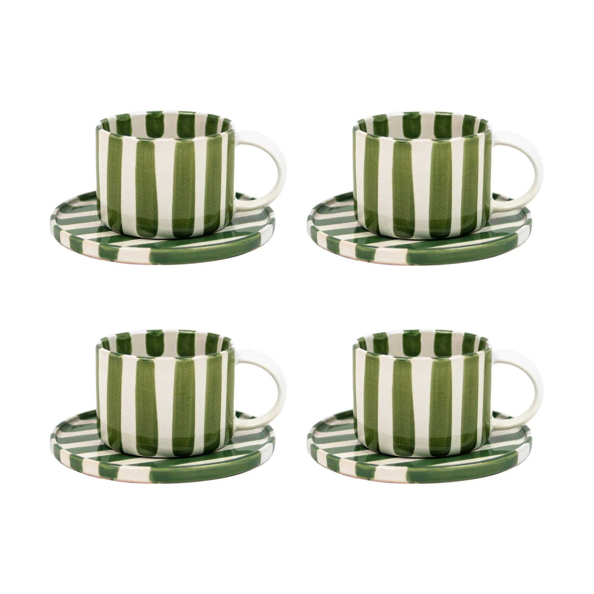 Monica cup with saucer 4-pack - Green,  Olsson & Jensen