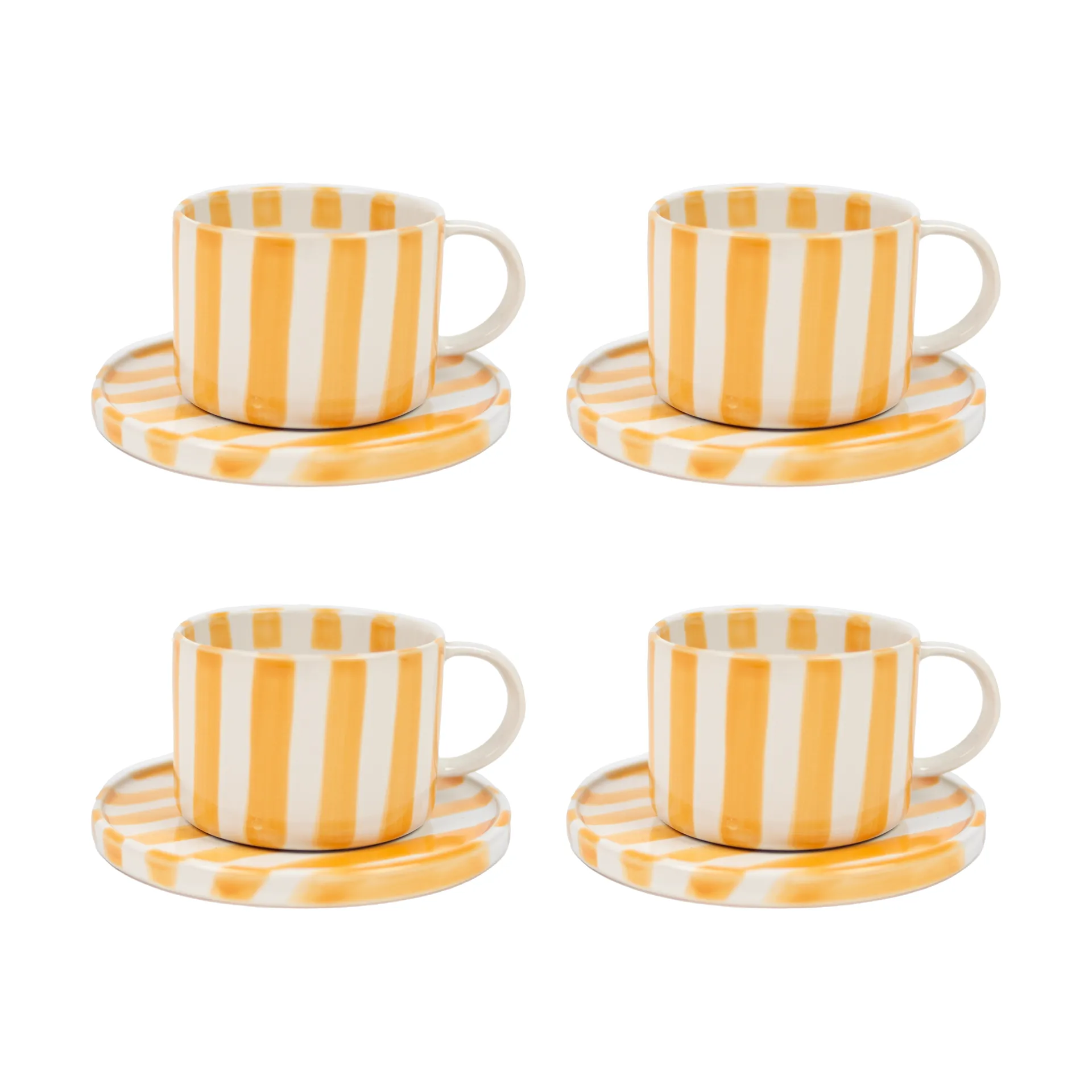 Monica cup with saucer 4-pack - Yellow,  Olsson & Jensen