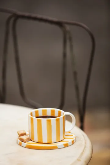 Monica cup with saucer 4-pack - Yellow - Olsson & Jensen
