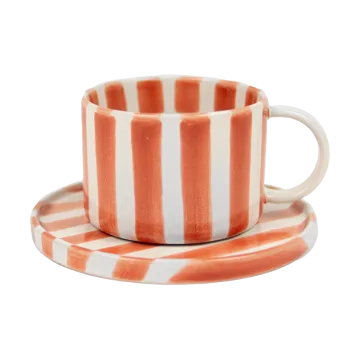 Monica cup with saucer - Rust - Olsson & Jensen