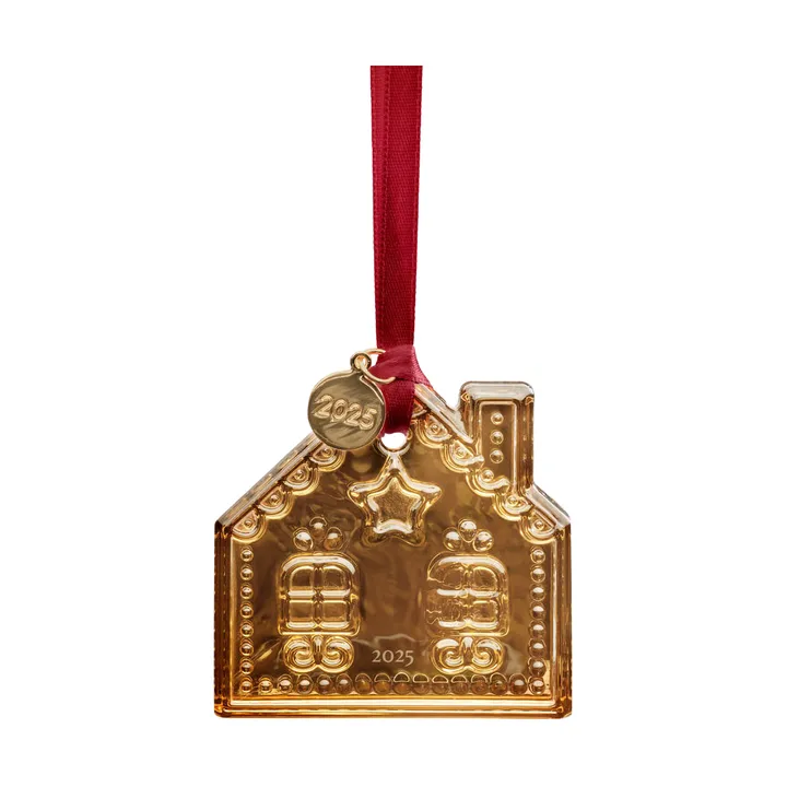 Annual holiday ornament Christmas decoration - Gingerbread House 2025, 21 K gold - Orrefors