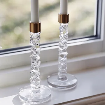 Carat candle holder brass - height 18.3 cm - Orrefors