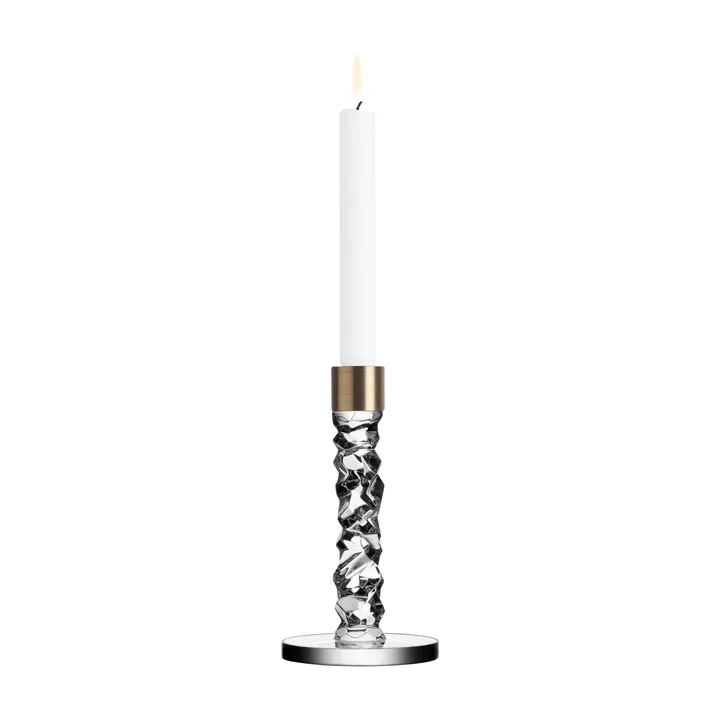 Carat candle holder brass - height 18.3 cm - Orrefors