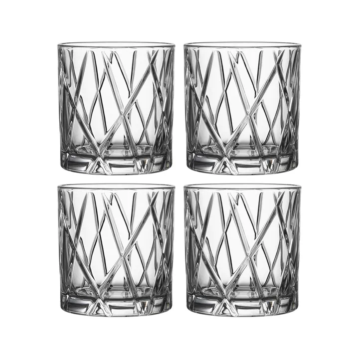 City Double Old Fashioned glas 4-pack - 34 cl - Orrefors