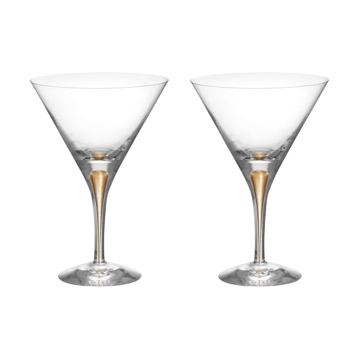 Intermezzo martini glass 25 cl 2-pack - Gold - Orrefors