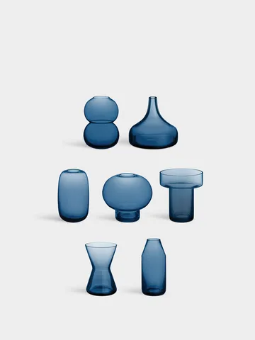 Midsummer Mini Vases 7 pieces - Midnight blue - Orrefors