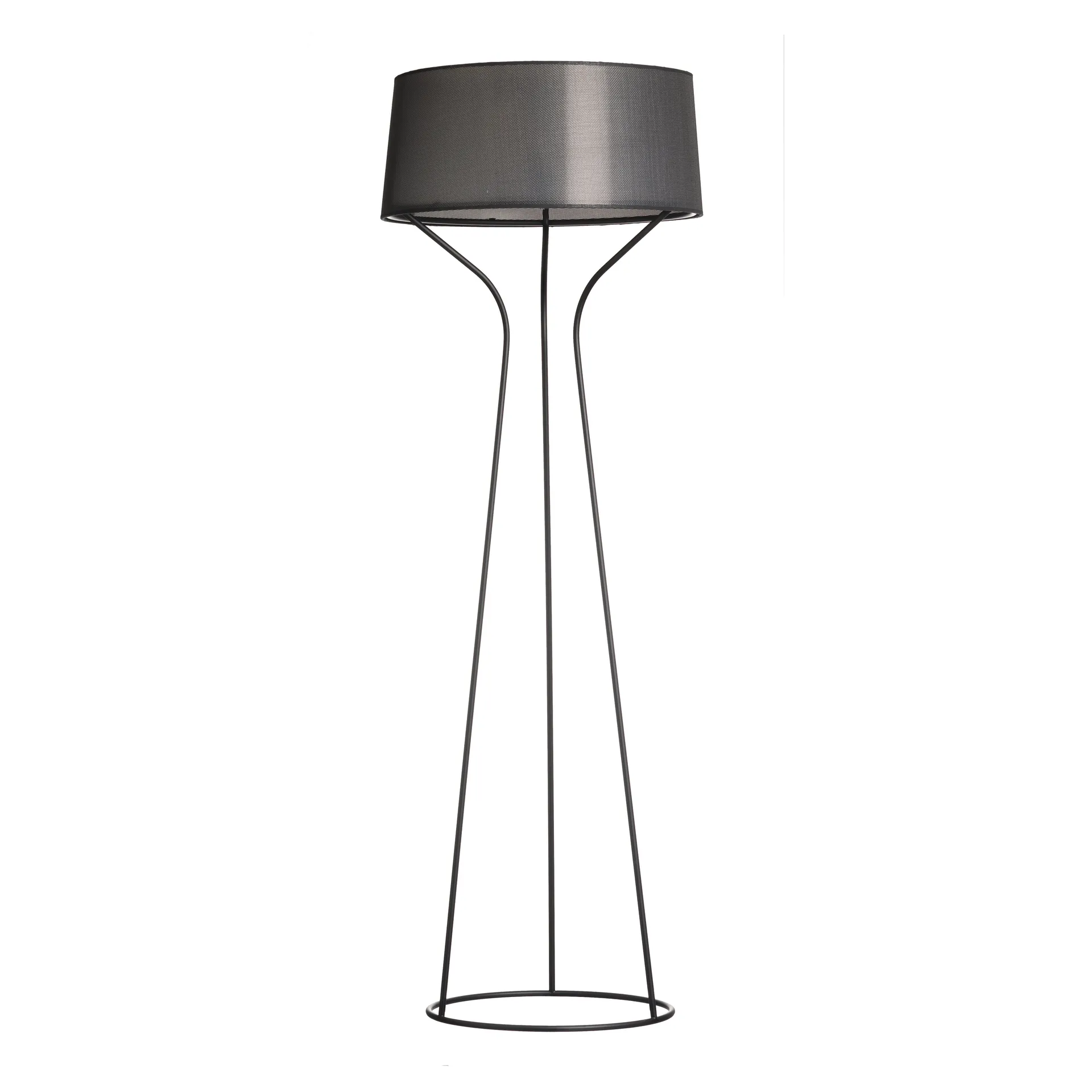 Aria floor lamp, black-lacquered, black shade Örsjö Belysning
