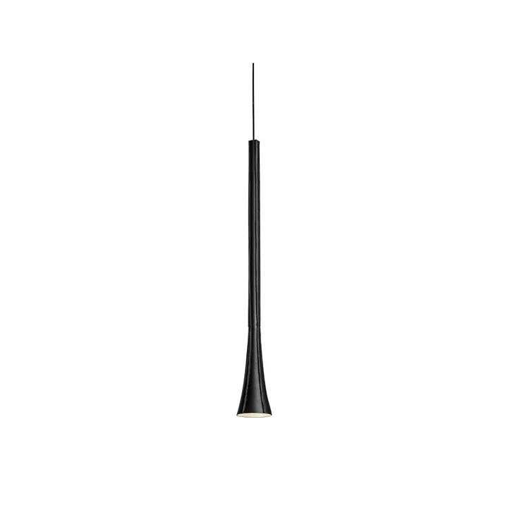 Boa pendant lamp - Black, leather-covered metal shade - Örsjö Belysning