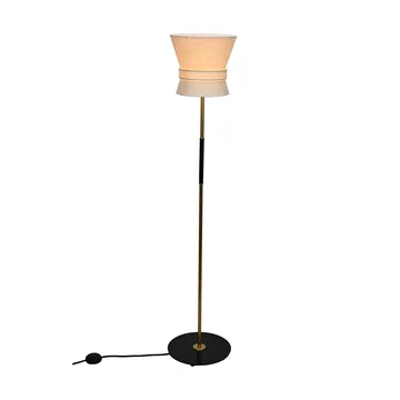 Bow floor lamp - Raw brass-cream white, small 147 cm - Örsjö Belysning