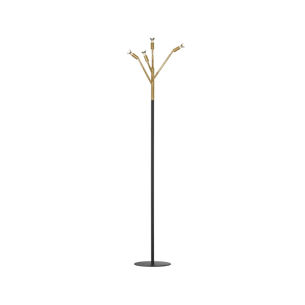 Kvist 4 floor lamp, Brass-black Örsjö Belysning