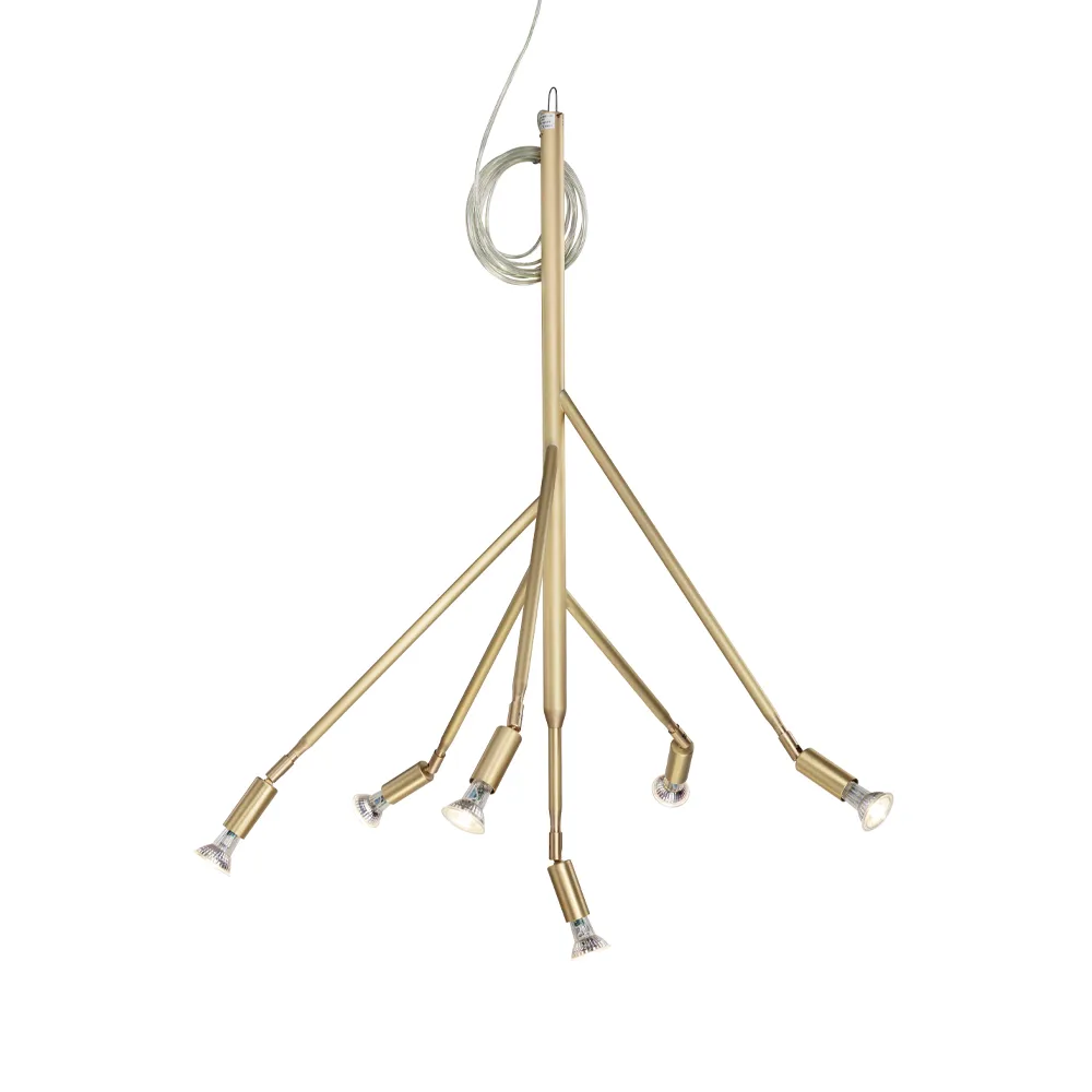 Kvist 6 pendant lamp, Brushed brass Örsjö Belysning
