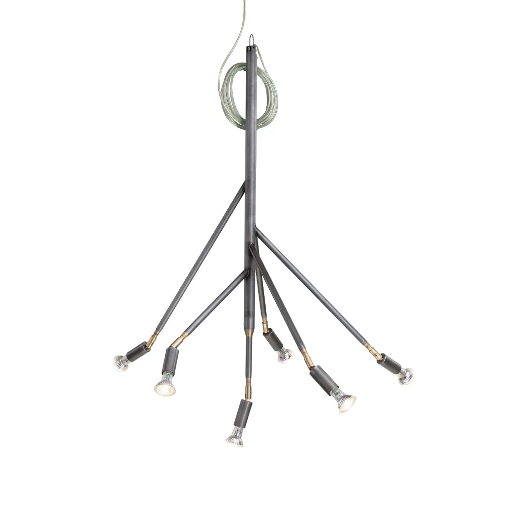Kvist 6 pendant lamp, Raw steel Örsjö Belysning