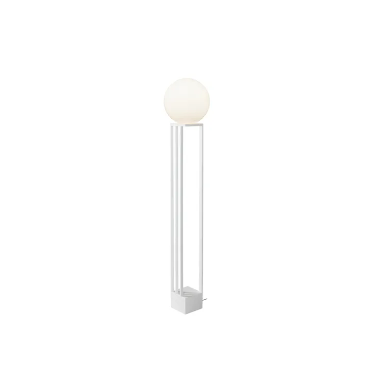Libreria floor lamp - White structure, opal white glass - Örsjö Belysning