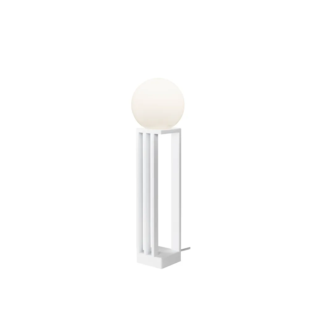 Libreria table lamp, White structure, opal white glass Örsjö Belysning