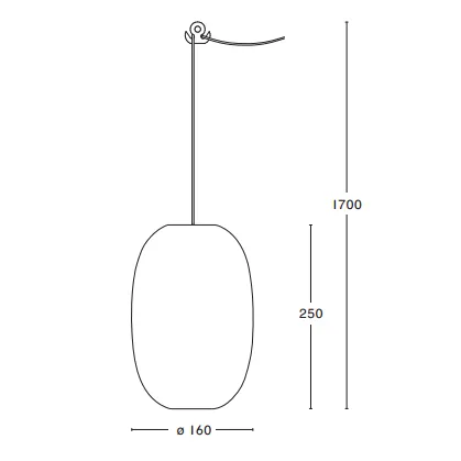 Pebble pendant elongated, warm grey-glass Örsjö Belysning