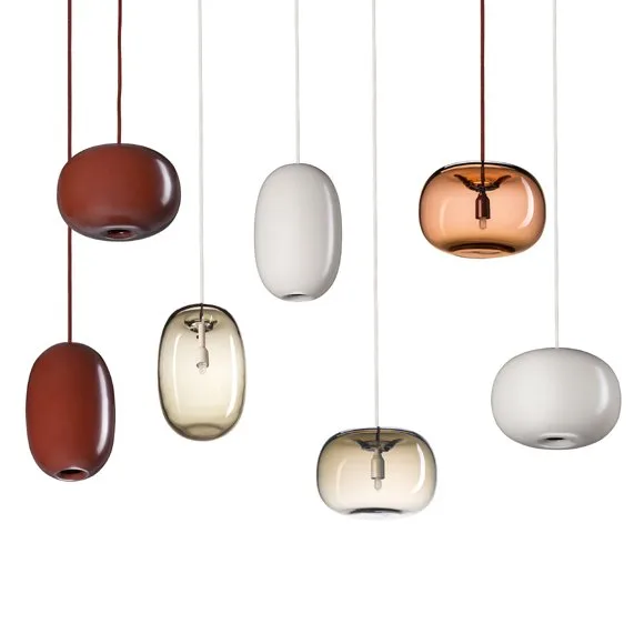 Pebble pendant plump, warm grey-glass Örsjö Belysning
