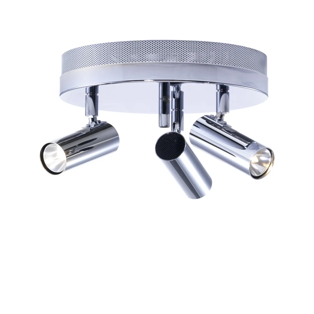 Puck ceiling lamp, Chrome, 3-lamp Örsjö Belysning