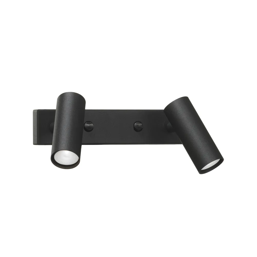 Puck Dubbel wall lamp, Black structure, led Örsjö Belysning