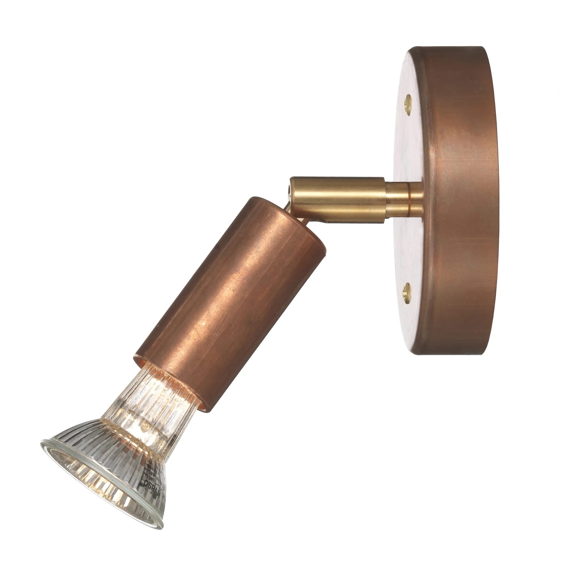 Star 1 wall lamp, rough copper Örsjö Belysning
