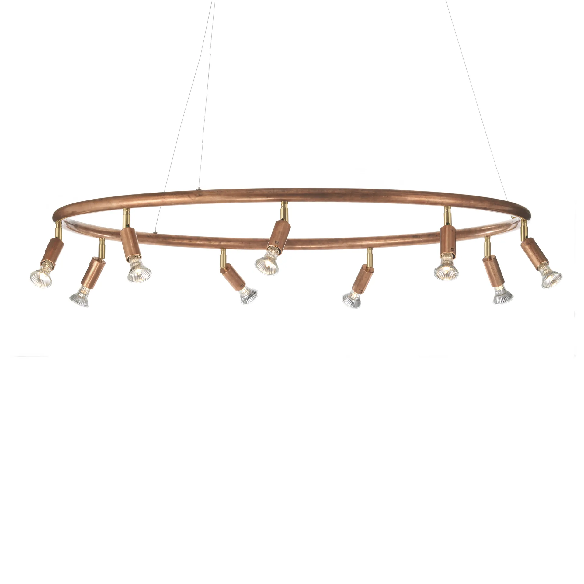 Star 9 round lamp Ø100 cm, rough copper Örsjö Belysning
